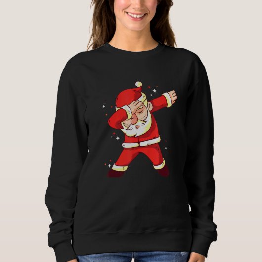Sweatshirt Dabbing Père Noël Enfants de Noël Garçons Filles D (Devant)
