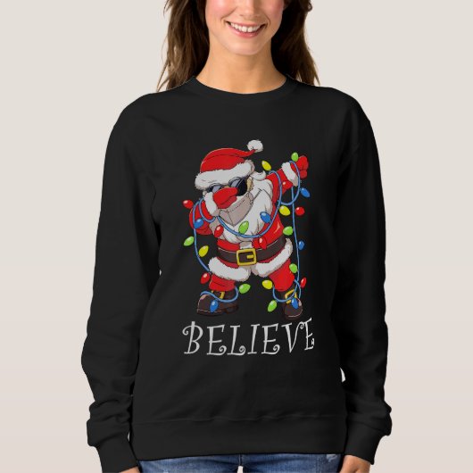 Sweatshirt Dabbing Père Noël Facemask Lunettes de soleil Garl (Devant)