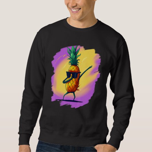 Sweatshirt Dabbing Pineapple Aloha Sunglasses Beach Dance Haw (Devant)