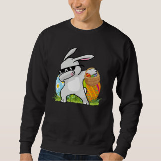 Sweatshirt Dabbing Rabbit Easter Day Eggs Bunny Dabbing Boys 