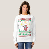 Sweatshirt Dabbing Santa Claus laide pull de Noël (Devant entier)