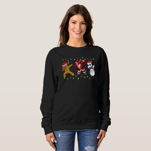 Sweatshirt Dabbing Santa Elf Friends Christmas Boys Men Xmas (Devant entier)