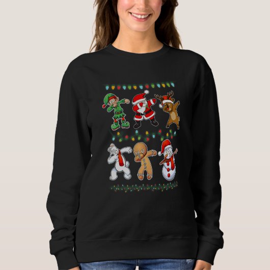 Sweatshirt Dabbing Santa Elf Friends Christmas Boys Men Xmas (Devant)