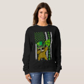 Sweatshirt Dabbing Shamrock Drapeau américain St patrick D (Devant entier)