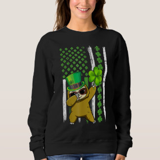 Sweatshirt Dabbing Shamrock Drapeau américain St patrick D