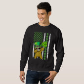 Sweatshirt Dabbing Shamrock Drapeau américain St patrick D (Devant entier)