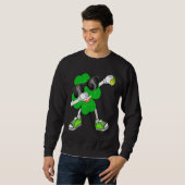 Sweatshirt Dabbing Shamrock & Tennis Ball Saint Patrick's Day (Devant entier)
