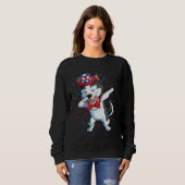 Sweatshirt Dabbing Siberian Husky 4th of July Boys Kids Ameri (Devant entier)