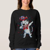 Sweatshirt Dabbing Siberian Husky 4th of July Boys Kids Ameri (Devant)