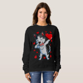 Sweatshirt Dabbing Siberian Husky Heart Valentines Day Boys L (Devant entier)