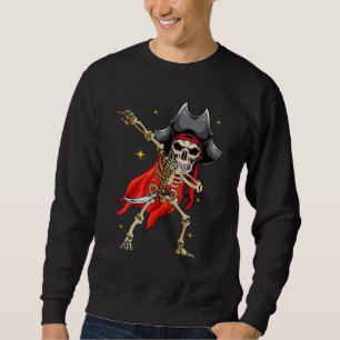 Sweatshirt Dabbing Skeleton Pirate Halloween Jolly roger pour