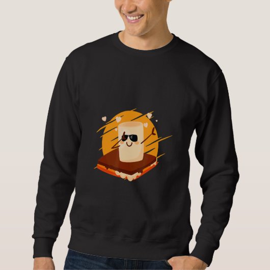 Sweatshirt Dabbing S'more Smores Guimauve Camping (Devant)