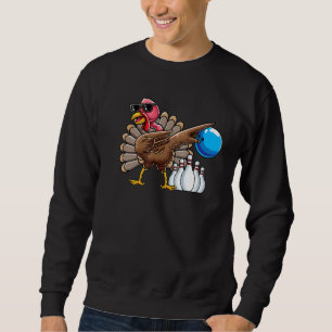 Sweatshirt Dabbing Turkey Bowling Thanksgiving Bowler League