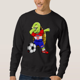 Sweatshirt Dabbing Turtle Croatie Fans de football Jersey Cro