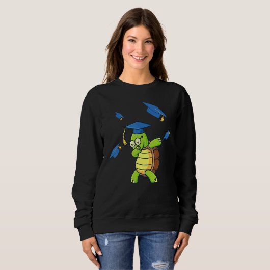 Sweatshirt Dabbing Turtle Graduation Student Graduated (Devant entier)