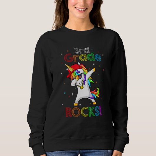 Sweatshirt Dabbing Unicorn 3rd Grade Rocks Boys Kids Back To (Devant)