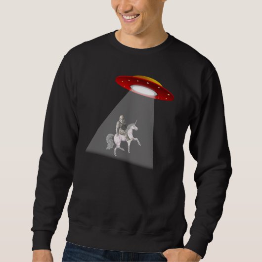 Sweatshirt d'abduction d'UFO de licorne de Bigfoot (Devant)
