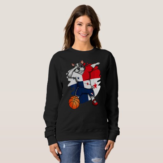 Sweatshirt Dabing French Bulldog Panama Basketball Fan Jerse (Devant entier)