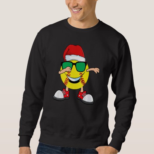 Sweatshirt Dabing softball Ball Santa Hat Lunettes de soleil  (Devant)