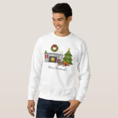 Sweatshirt Dachshund à longs poils chocolat et feu dans une s (Devant entier)