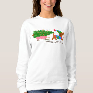 Sweatshirt Dachshund à travers la neige Chien de Noël mignon