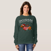 Sweatshirt Dachshund à travers la neige drôle chien Noël (Devant entier)