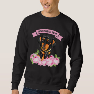 Sweatshirt Dachshund Aunt Wiener Doxie  Owner Floral Women Gi