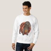 Sweatshirt Dachshund avec Donut (Devant entier)