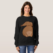 Sweatshirt Dachshund Butt Chien Propriétaire Animaux de compa (Devant entier)