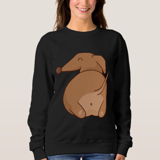 Sweatshirt Dachshund Butt Chien Propriétaire Animaux de compa (Devant)