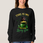 Sweatshirt Dachshund C'Est Mon Lucky Patrick Day (Devant)