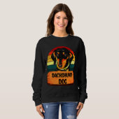 Sweatshirt Dachshund Chien couleurs rétro (Devant entier)