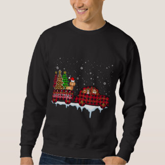 Sweatshirt Dachshund Chien de Noël Camion Rouge Plaqué Père N