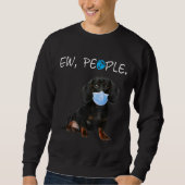 Sweatshirt Dachshund Chien Ew Chien Chien Portant Un Mas À Vi (Devant)