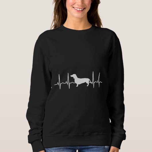 Sweatshirt Dachshund Chien Heartbeat (Devant)