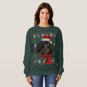 Sweatshirt Dachshund Chien Vilain Noël (Devant entier)