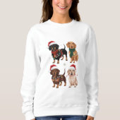 Sweatshirt Dachshund Christmas Chien Maman Lover Noël Cadeau (Devant)