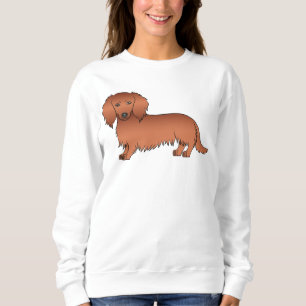 Sweatshirt Dachshund de dessin animé mignon aux longs cheveux