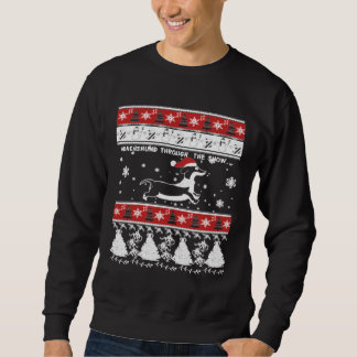 Sweatshirt Dachshund De Noël À Travers La Neige