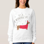 Sweatshirt Dachshund de Noël drôle (Devant)