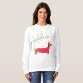 Sweatshirt Dachshund de Noël drôle (Devant entier)