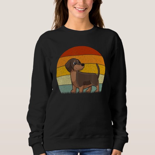 Sweatshirt Dachshund Dog  Retro Style Vintage (Devant)