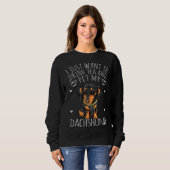 Sweatshirt Dachshund Drink Tea Pet My Dachshund Line (Devant entier)