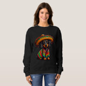 Sweatshirt Dachshund Funny Cinco De Mayo Cute Chien Mexicain (Devant entier)