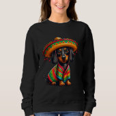Sweatshirt Dachshund Funny Cinco De Mayo Cute Chien Mexicain (Devant)