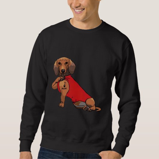 Sweatshirt Dachshund I Love Maman (Devant)