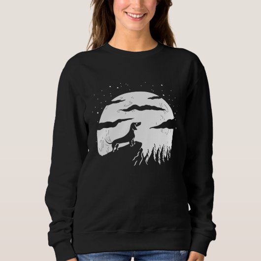 Sweatshirt Dachshund Looking At The Moon (Devant)