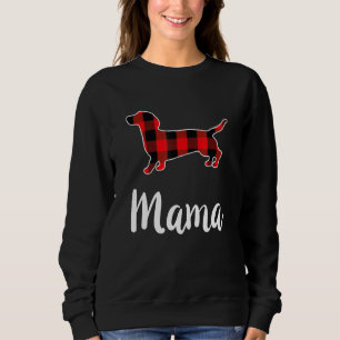 Sweatshirt Dachshund Mama Femmes Buffalo Rouge Plaid Dachshun