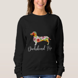 Sweatshirt Dachshund Mom Funny mignon Floral Doxie Amoureux d