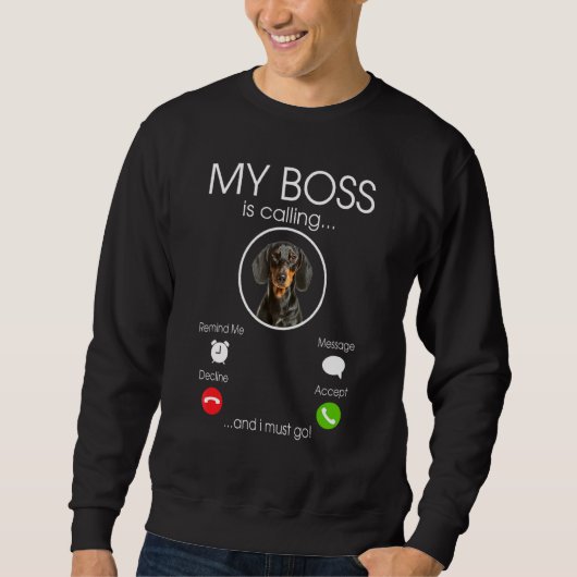 Sweatshirt Dachshund My Boss (Devant)